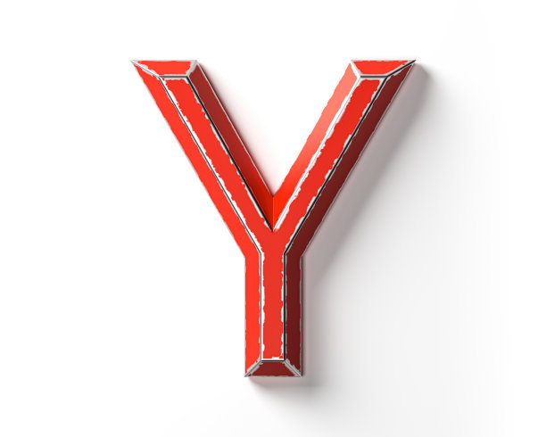 字母是用涂了红色漆的金属做成的，边缘有划痕图片下载