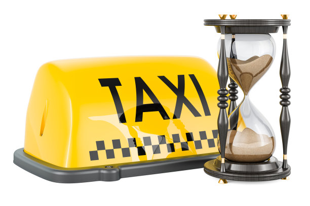 出租车的招牌上有沙漏。三维渲染图片下载