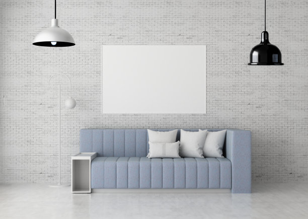 框架3D室内插画，墙面设计现代感十足，空白空间创意十足;图片下载