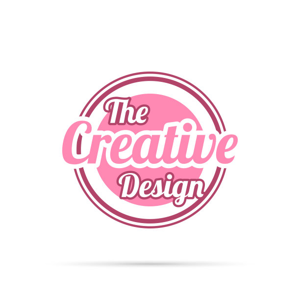 时尚的粉色徽章-创意设计图片下载