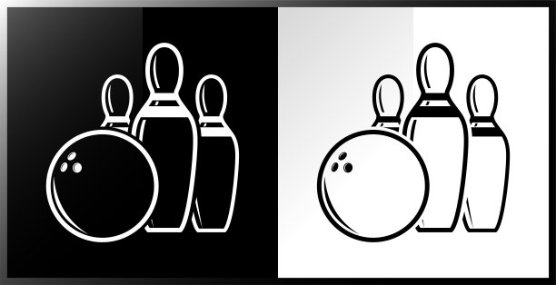 保龄球图标与球。图片下载