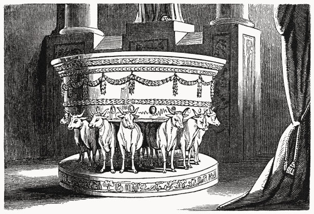 熔海，犹太神庙设备，木刻，出版于1835年图片下载