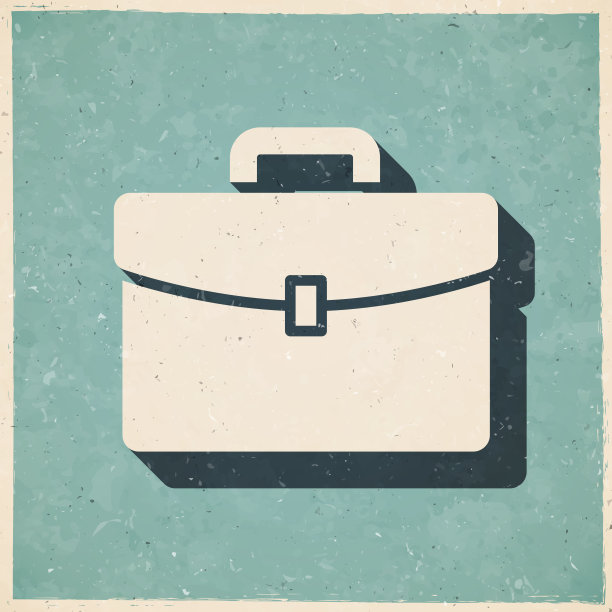 公文包。图标复古复古风格-旧纹理纸图片下载