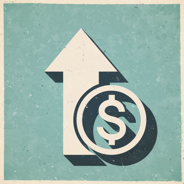 美元增加。图标复古复古风格-旧纹理纸图片下载