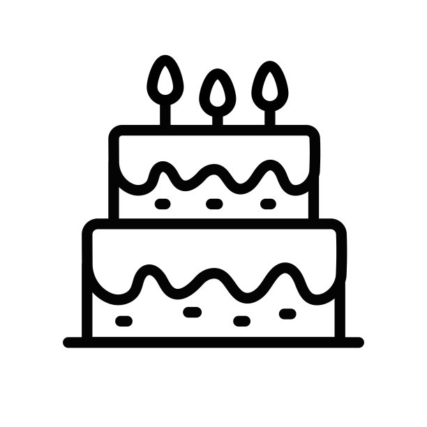 生日蛋糕线图标图片下载