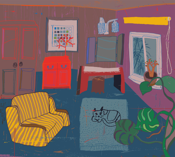 一个小小的室内空间——卧室。图片下载