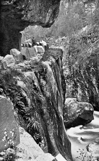 古老的路在Nordland，挪威- 19世纪图片下载