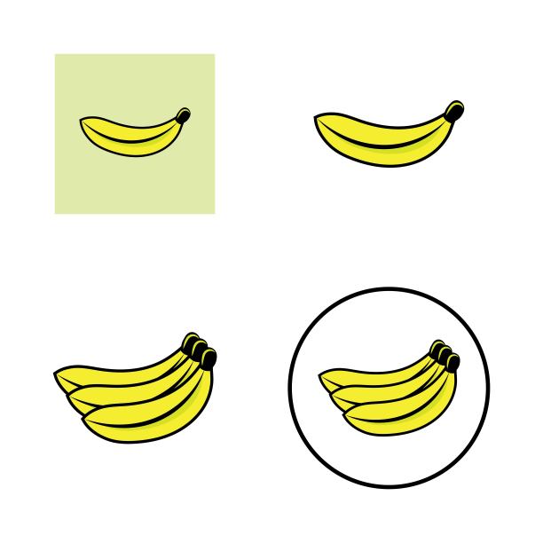 香蕉水果标志图标设计向量图片下载