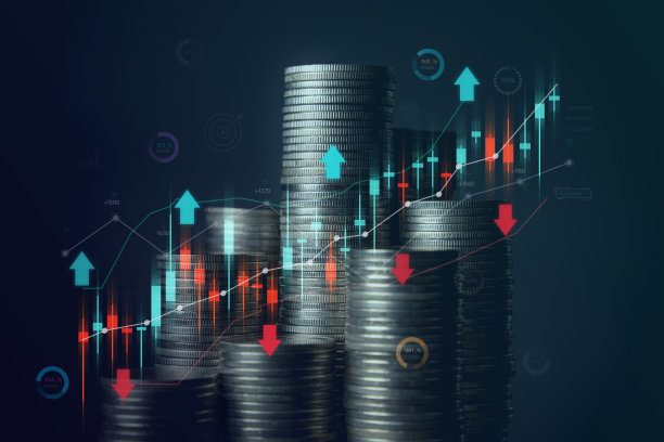 股票图表和财务图表。利用图形全息技术分析股票市场的金融总量。高质量照片图片下载