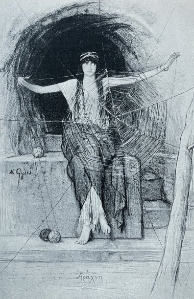 阿拉克涅，希腊神话中的人物，编织图片下载