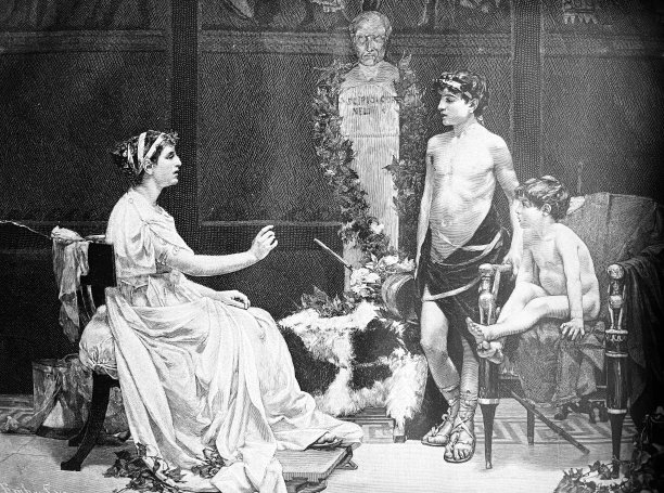 哥妮莉亚，格拉切家的母亲，还有两个儿子提比略和该犹图片下载