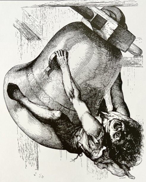 卡西莫多坐在他最喜欢的钟上，玛丽图片下载