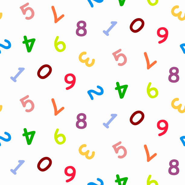 在孤立的背景上手绘学校号码的无缝图案。图片下载