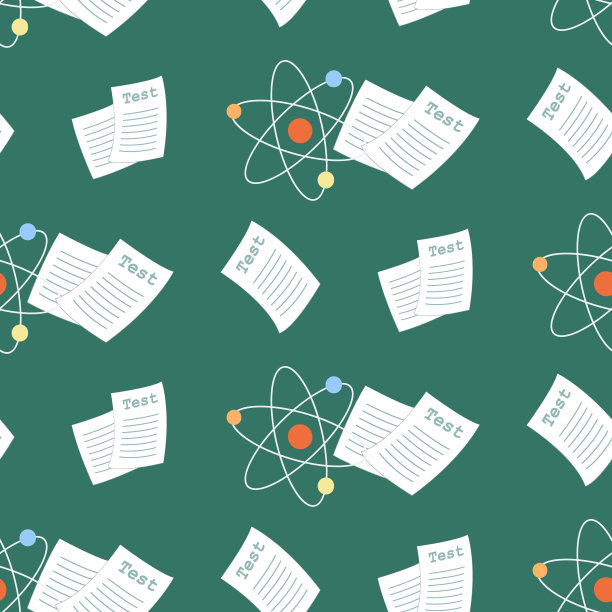 无缝图案的手绘物理和化学学校测试图片下载