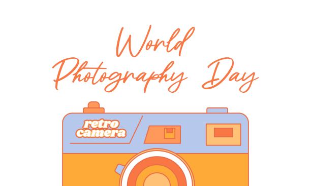世界摄影日。8月19日。复古时髦的风格。节日的概念。背景，横幅，卡片和海报。矢量插图。图片下载