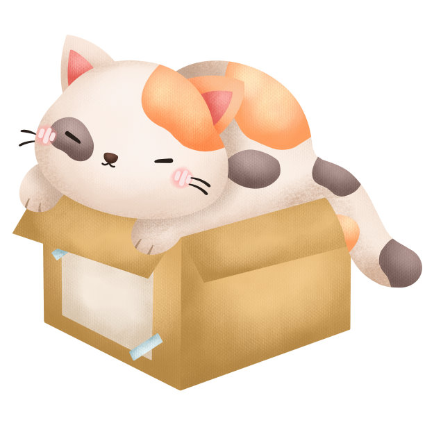 一只可爱的猫的插图图片下载