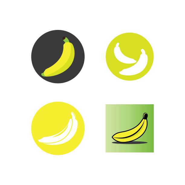 香蕉水果标志图标设计向量图片下载
