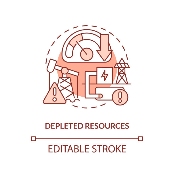2D耗尽资源概念图标图片下载