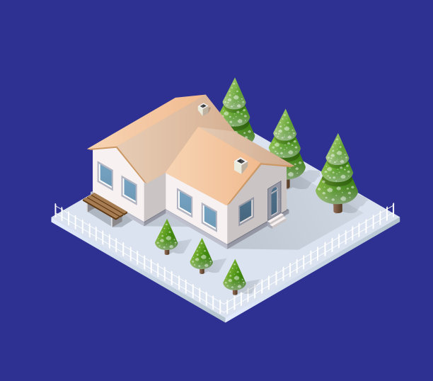 圣诞节到乡下的别墅村舍雪花覆盖图片下载