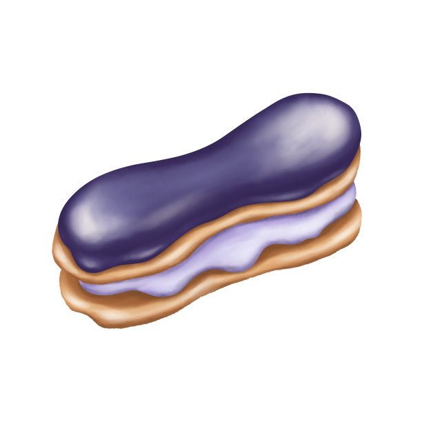 蓝莓酸奶配奶油插图。手和水彩插图孤立的白色背图片下载