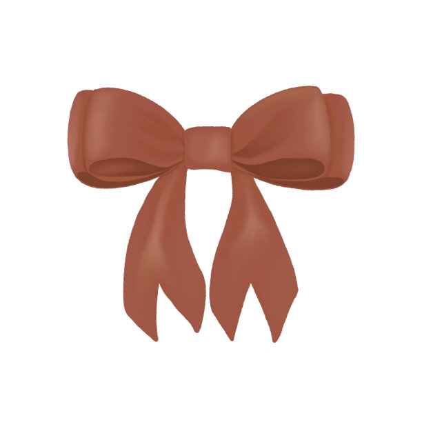 水彩橙色蝴蝶结插图。手绘水彩礼物弓插图孤立的白色背景。图片下载