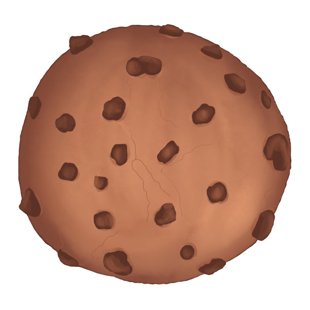 水彩巧克力饼干，水彩饼干插图孤立的白色背景。图片下载