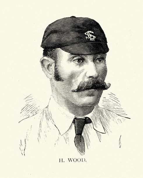 亨利伍德，维多利亚时代英国板球运动员，萨里和肯特郡板球，19世纪图片下载