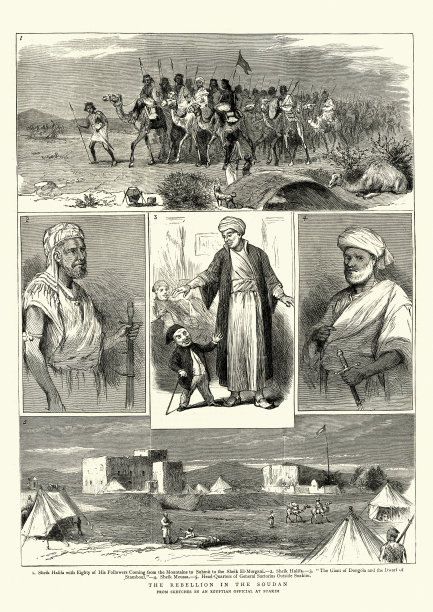 19世纪苏丹叛乱素描图片下载