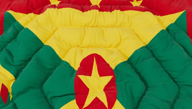 格林纳达国旗高细节波浪形背景图片下载