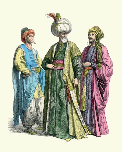 土耳其奥斯曼帝国苏丹和朝臣的服装，时尚史图片下载