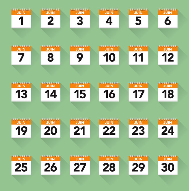 法国日历图标集图片下载