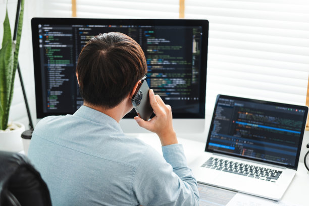 在软件公司办公室从事网站设计和编码技术工作图片下载