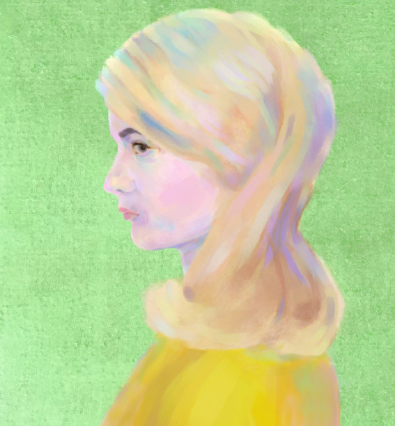 印象主义风格的女子侧影画图片下载