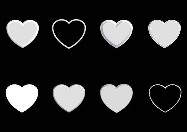 白色红心套装图标图片下载