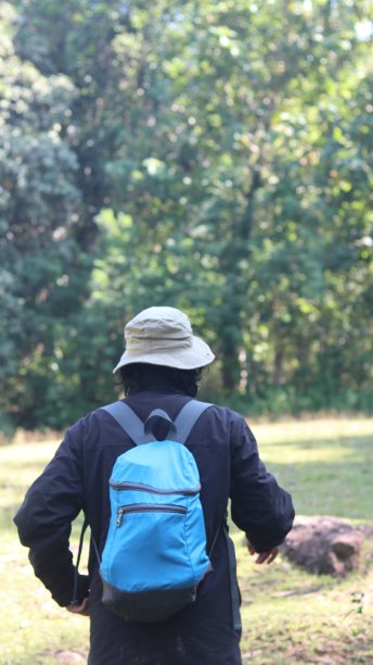 清晨森林里的一个人图片下载