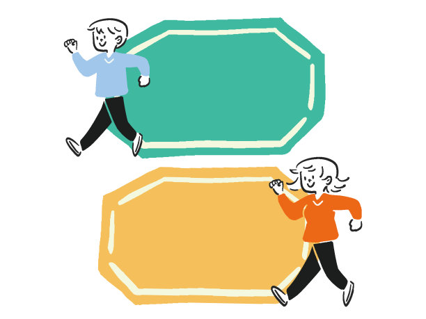 松散插图的男人和女人走轻快框架插图集图片下载