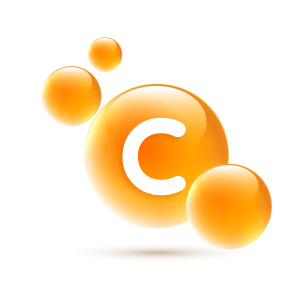 滴水维生素c橙和结构。复合维他命溶液，化学配方来自大自然。美容护理营养护肤设计。化妆品的医学和科学概念。图片下载