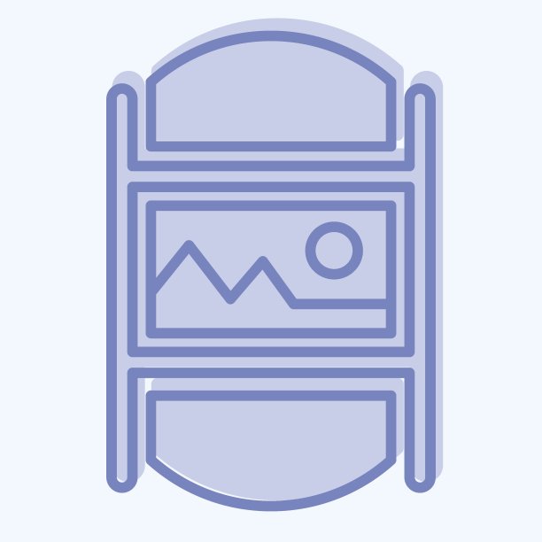 图标图片库。与艺术和媒体符号有关。双音风格。简单的设计可编辑图片下载