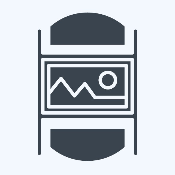 图标图片库。与艺术和媒体符号有关。字形风格。简单的设计可编辑图片下载