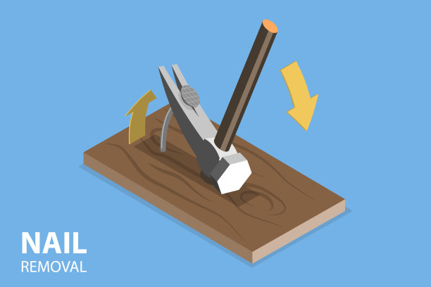 2.5D扁平风格矢量概念插画：去除指甲图片下载