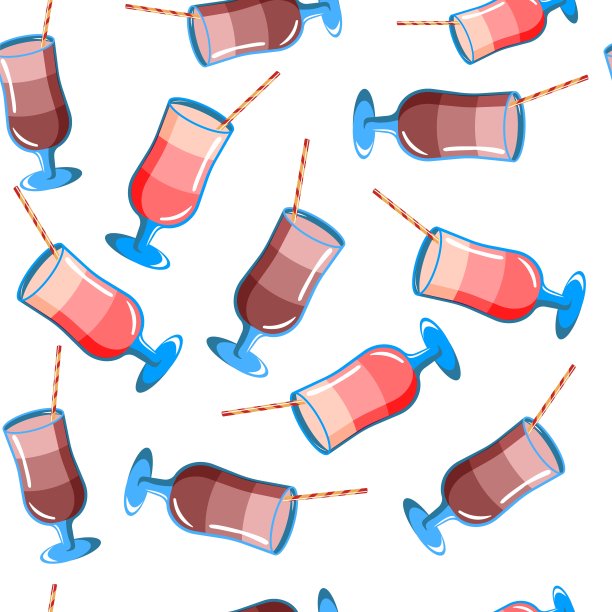 帆布和织物的无缝图案。海滩，酒吧粉色鸡尾酒，潘趣酒，无酒精鸡尾酒，鲜榨浆果汁或粉红色和红色糖浆冰沙图片下载
