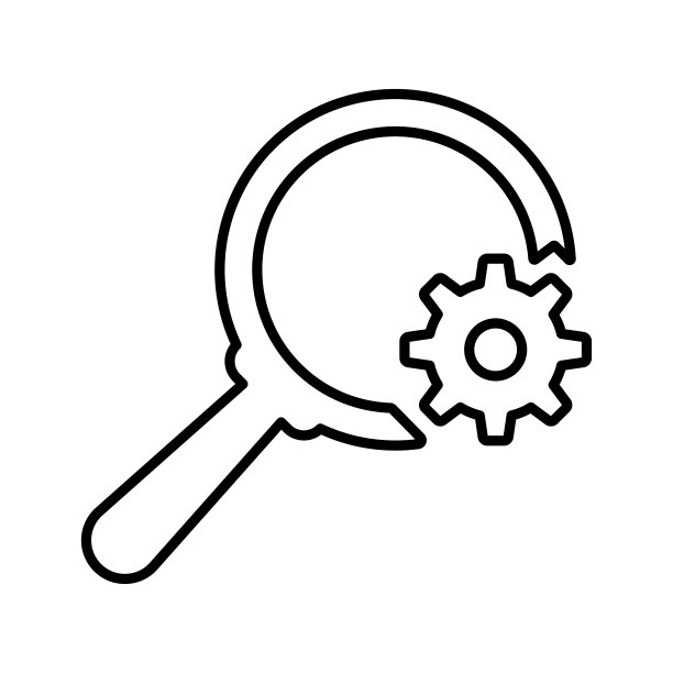 Seo设置平面图标。线条、轮廓符号。图片下载