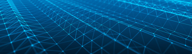 由明亮的点和线组成的网络。抽象的多点动态波。数字的背景。3 d渲染。图片下载