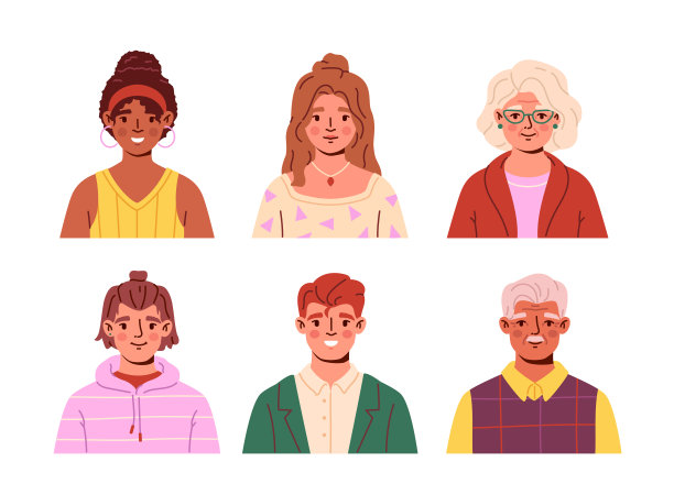 一组不同人的肖像图片下载