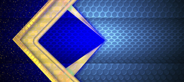 抽象的蓝色金属板与装饰条，大理石板，金属格栅。图片下载