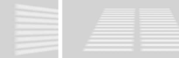 阴影软覆盖效果透明的空墙模型集。柔和的光和阴影从窗户和百叶窗。窗户投影在墙上。自然采光的场景。逼真反映图片下载