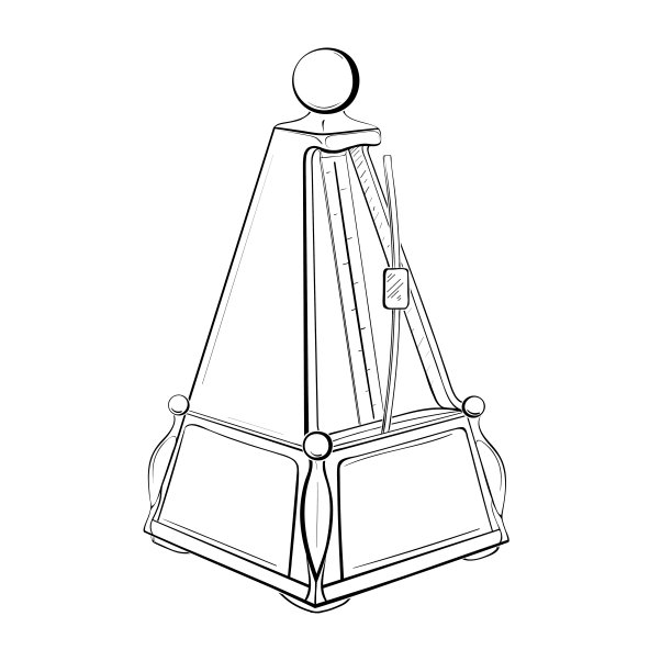 素描黑白复古节拍器图片下载