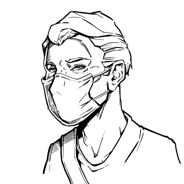 使用冠状病毒口罩的人的插图图片下载