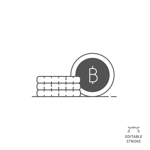 比特币线图标与可编辑的笔画。Icon适用于网页设计、移动应用、UI、UX和GUI设计。图片下载