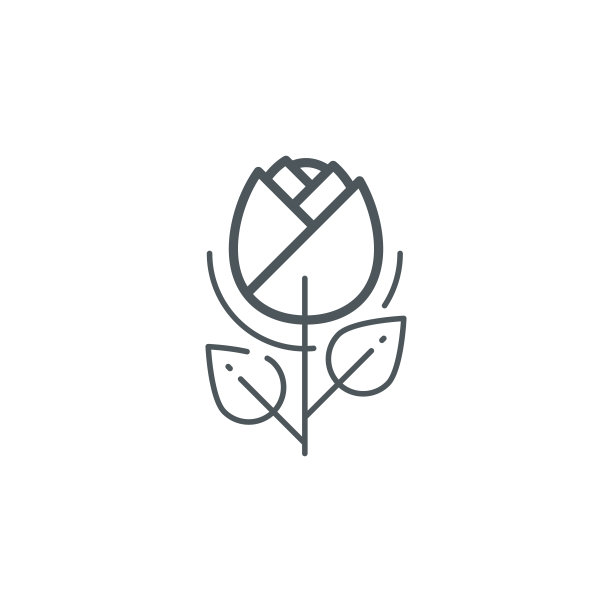 玫瑰花轮廓图标图片下载